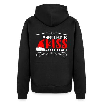 Christmas Quote, Funny Christmas Quote - Unisex Premium Organic Zip Hoodie - black - Back - Nico (187cm)