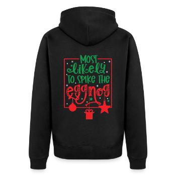 Christmas Quote, Funny Christmas Quote - Unisex Premium Organic Zip Hoodie - black - Back - Nico (187cm)