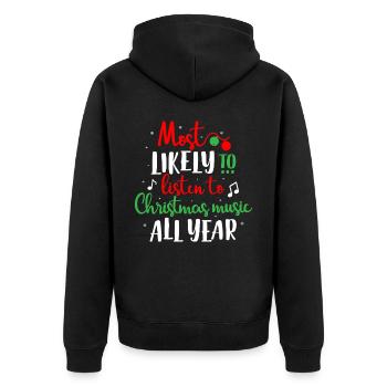 Christmas Quote, Funny Christmas Quote - Unisex Premium Organic Zip Hoodie - black - Back - Nico (187cm)