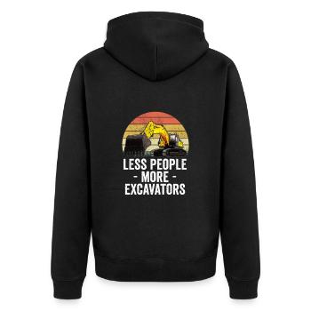 Bagger Baggerfahrer Baggern Baustelle Straßenbau - Unisex Premium Bio Zip Hoodie - Schwarz - Hinten - Nico (187cm)