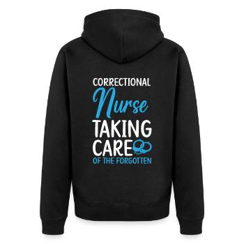 Une infirmière correctionnelle s’occupe des oubliés - Veste à capuche bio Premium Unisexe - noir - Dos - Nico (187cm)