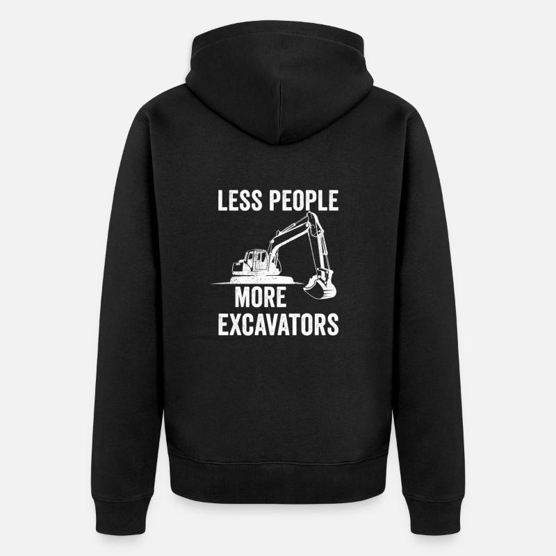Bagger Baustelle Baggerfahrer Baggern Geschenk - Unisex Premium Bio Zip Hoodie - Schwarz