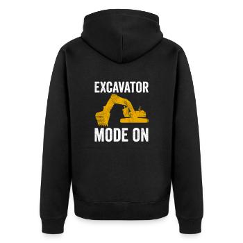 Ouvrier de la construction de pelle hydraulique travail de machine de construction - Veste à capuche bio Premium Unisexe - noir - Dos - Nico (187cm)
