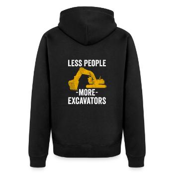Ouvrier de la construction de pelle hydraulique travail de machine de construction - Veste à capuche bio Premium Unisexe - noir - Dos - Nico (187cm)