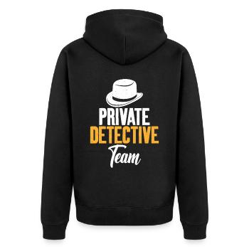 Enquêteur de l’équipe de détectives privés - Veste à capuche bio Premium Unisexe - noir - Dos - Nico (187cm)