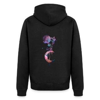 Occult Vintage Moon Rose Witchcraft Occult Witch - Unisex Premium Organic Zip Hoodie - black - Back - Nico (187cm)