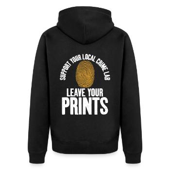 Laissez vos empreintes experts en criminalistique - Veste à capuche bio Premium Unisexe - noir - Dos - Nico (187cm)