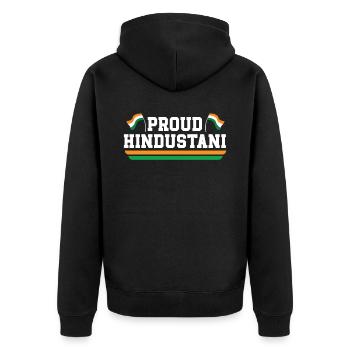 Tag der indischen Republik Hindustani indische Flagge - Unisex Premium Bio Zip Hoodie - Schwarz - Hinten - Nico (187cm)