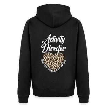 Activity Leader Facts Activity Coordinator - Unisex Premium Organic Zip Hoodie - black - Back - Nico (187cm)