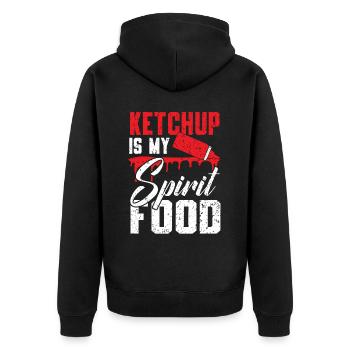 Ketchup Is My Spirit Food Lover Condiments - Unisex Premium Organic Zip Hoodie - black - Back - Nico (187cm)