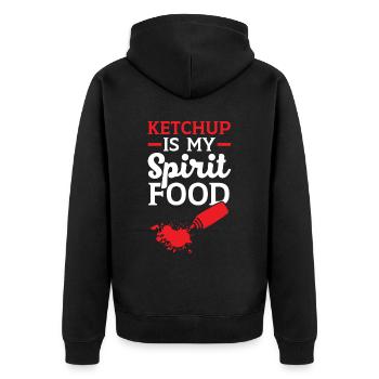 Ketchup Is My Spirit Food Lover Condiments - Unisex Premium Organic Zip Hoodie - black - Back - Nico (187cm)