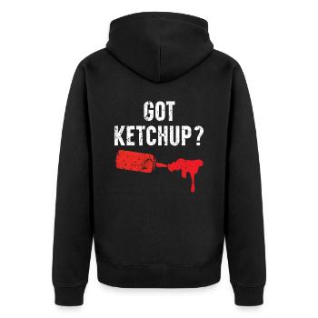 Habe Ketchup Gewürze Essen Liebhaber Tomaten Ketchup - Unisex Premium Bio Zip Hoodie - Schwarz - Hinten - Nico (187cm)