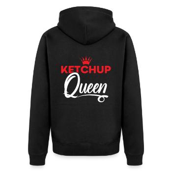 Gewürze Essen Liebhaber Tomaten Ketchup Queen - Unisex Premium Bio Zip Hoodie - Schwarz - Hinten - Nico (187cm)