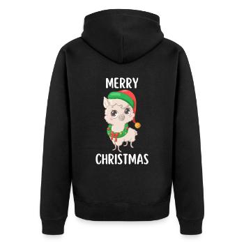Joyeux Noël Drôle de Chemise de Noël - Veste à capuche bio Premium Unisexe - noir - Dos - Nico (187cm)