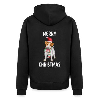 Joyeux Noël Drôle de Chemise de Noël - Veste à capuche bio Premium Unisexe - noir - Dos - Nico (187cm)