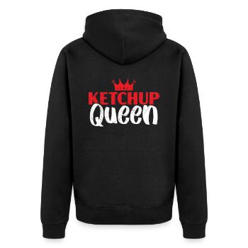 Gewürze Essen Liebhaber Tomaten Ketchup Queen - Unisex Premium Bio Zip Hoodie - Schwarz - Hinten - Nico (187cm)