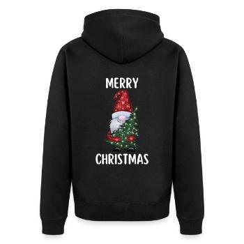 Joyeux Noël Drôle de Chemise de Noël - Veste à capuche bio Premium Unisexe - noir - Dos - Nico (187cm)