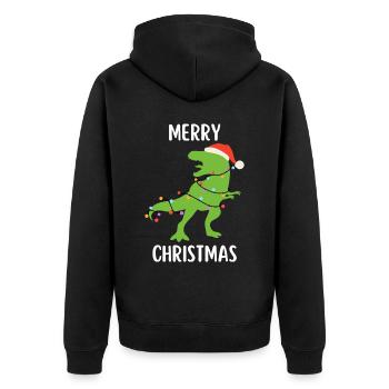 Joyeux Noël Drôle de Chemise de Noël - Veste à capuche bio Premium Unisexe - noir - Dos - Nico (187cm)