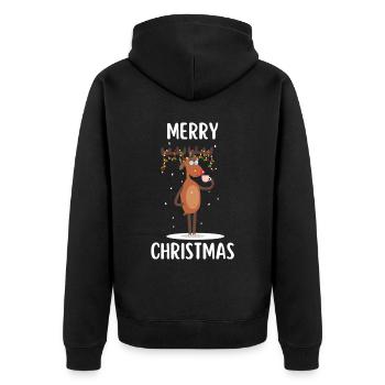 Joyeux Noël Drôle de Chemise de Noël - Veste à capuche bio Premium Unisexe - noir - Dos - Nico (187cm)