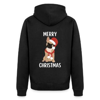 Joyeux Noël Drôle de Chemise de Noël - Veste à capuche bio Premium Unisexe - noir - Dos - Nico (187cm)