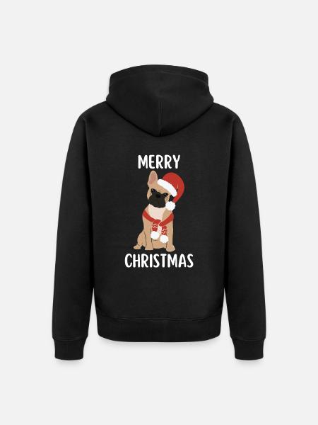 Merry Christmas Funny Christmas Shirt - Unisex Premium Organic Zip Hoodie - black