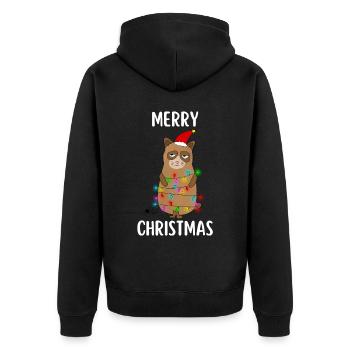 Joyeux Noël Drôle de Chemise de Noël - Veste à capuche bio Premium Unisexe - noir - Dos - Nico (187cm)