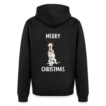 Joyeux Noël Drôle de Chemise de Noël - Veste à capuche bio Premium Unisexe - noir - Dos - Nico (187cm)