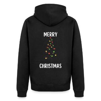 Joyeux Noël Drôle de Chemise de Noël - Veste à capuche bio Premium Unisexe - noir - Dos - Nico (187cm)
