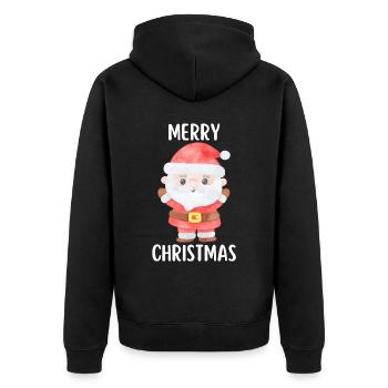 Joyeux Noël Drôle de Chemise de Noël - Veste à capuche bio Premium Unisexe - noir - Dos - Nico (187cm)