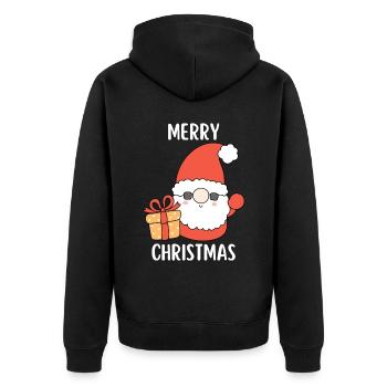 Joyeux Noël Drôle de Chemise de Noël - Veste à capuche bio Premium Unisexe - noir - Dos - Nico (187cm)