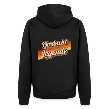 Pferde Geburtstag als Legende geboren Pferdewirt - Unisex Premium Bio Zip Hoodie - Schwarz - Hinten - Nico (187cm)