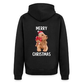 Joyeux Noël Drôle de Chemise de Noël - Veste à capuche bio Premium Unisexe - noir - Dos - Nico (187cm)