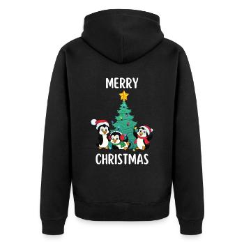 Joyeux Noël Drôle de Chemise de Noël - Veste à capuche bio Premium Unisexe - noir - Dos - Nico (187cm)