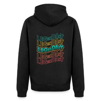 Fitnessstudio Bodybuilding Bein Tag - Unisex Premium Bio Zip Hoodie - Schwarz - Hinten - Nico (187cm)