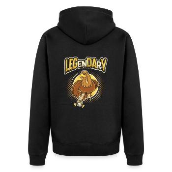 Fitnessstudio Bodybuilding Bein Tag - Unisex Premium Bio Zip Hoodie - Schwarz - Hinten - Nico (187cm)