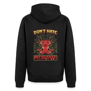 Don't Hate Meditate Kundalini Yoga - Unisex Premium Organic Zip Hoodie - black - Back - Nico (187cm)