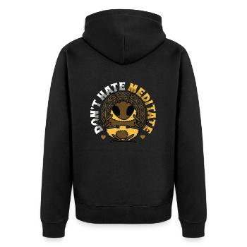 Don't Hate Meditate Kundalini Yoga - Unisex Premium Organic Zip Hoodie - black - Back - Nico (187cm)