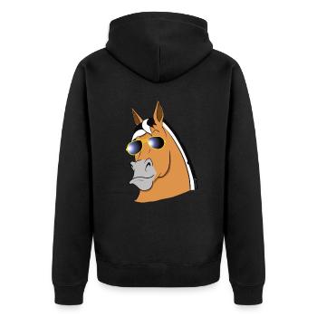 Cheval du fjord cool avec des lunettes de soleil drôle de fjord - Veste à capuche bio Premium Unisexe - noir - Dos - Nico (187cm)
