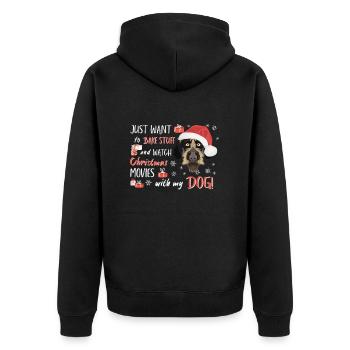 German Wirehair Merry Christmas - Unisex Premium Organic Zip Hoodie - black - Back - Nico (187cm)