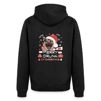German Shepherd Christmas Market - Unisex Premium Organic Zip Hoodie - black - Back - Nico (187cm)
