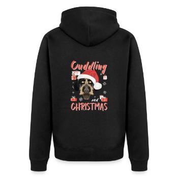 German Wirehair Merry Christmas - Unisex Premium Organic Zip Hoodie - black - Back - Nico (187cm)