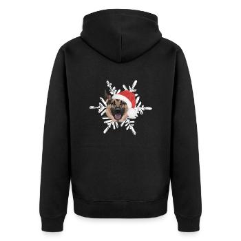 German Shepherd Merry Christmas - Unisex Premium Organic Zip Hoodie - black - Back - Nico (187cm)