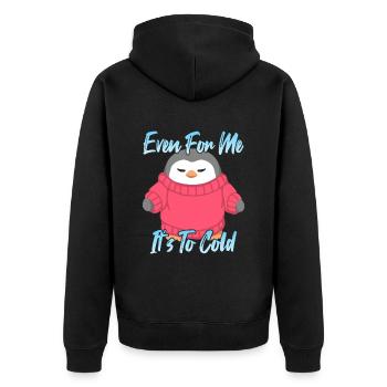 Even For Me It's to cold - Unisex Premium Organic Zip Hoodie - black - Back - Nico (187cm)