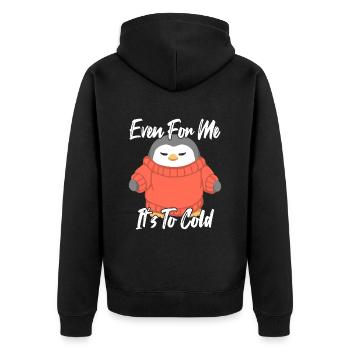 Even For Me It's to cold - Unisex Premium Organic Zip Hoodie - black - Back - Nico (187cm)