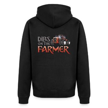 Farming Farmer Girl Vintage - Unisex Premium Bio Zip Hoodie - Schwarz - Hinten - Nico (187cm)