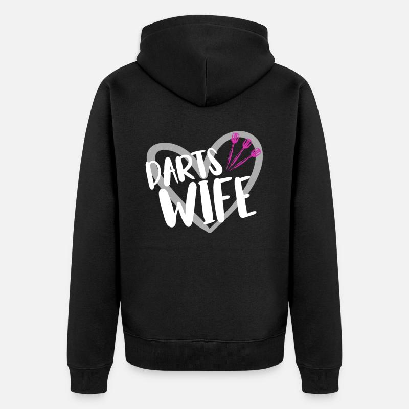 Joueur de fléchettes Fléchettes - Veste à capuche bio Premium Unisexe - noir