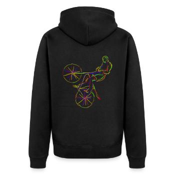 Radball Rad Radballer - Unisex Premium Bio Zip Hoodie - Schwarz - Hinten - Nico (187cm)