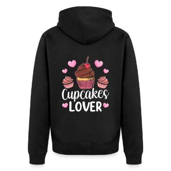 Cupcake Lovers Food Cupcakes Sweet - Veste à capuche bio Premium Unisexe - noir - Dos - Nico (187cm)