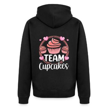 Team Cupcakes Lovers Cupcake Food Sweet - Unisex Premium Organic Zip Hoodie - black - Back - Nico (187cm)