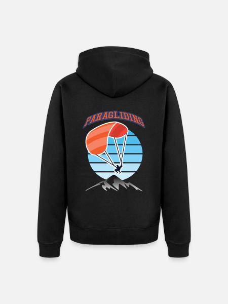 Paragliding Mountains Paragliding - Unisex Premium Organic Zip Hoodie - black